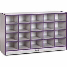 Jonti-Craft Rainbow Accents Toddler Single Storage 20 Compartment(s) - 29.50" Height x 48" Width x 15" Depth - Laminated, Chip Resistant - Purple - Rubber - 1 Each