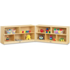 Jonti-Craft Rainbow Accents Toddler Fold-n-Lock Mobile Storage 24.50" Height x 96" Width x 15" Depth - Foldable, Lockable, Laminated, Durable, Rounded Corner - Baltic - Hard Rubber - 1 Each