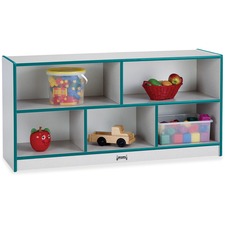 Jonti-Craft Rainbow Accents Toddler Single Storage 24.50" Height x 48" Width x 15" Depth - Durable, Laminated - Teal - Rubber - 1 Each
