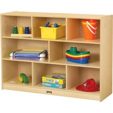 Jonti-Craft Super-Sized Kydz Mobile Storage Unit 48" Width x 15" Depth x 35.5" Height - Kick Plate, Stain Resistant, Non-yellowing, Sturdy, Casters - Wood Grain - Baltic Birch Plywood