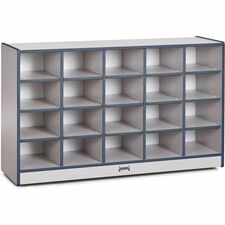 Jonti-Craft Rainbow Accents Toddler Single Storage 20 Compartment(s) - 29.50" Height x 48" Width x 15" Depth - Laminated, Chip Resistant - Navy - Rubber - 1 Each