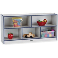 Jonti-Craft Rainbow Accents Toddler Single Storage 24.50" Height x 48" Width x 15" Depth - Laminated, Durable - Navy - Rubber - 1 Each
