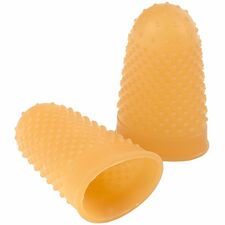 ACCO Rubber Finger Tips #12 with 0.69" Diameter - Medium/Large Size - Rubber - Amber - 12 / Box