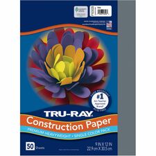 Tru-Ray Construction Paper Project - 12" Width x 9" Length - Slate Gray - Sulphite - 50 / Pack