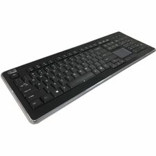 Adesso Wireless Desktop Touchpad Keyboard Wireless Connectivity - RF - 30 ft - 2.40 GHz - USB Interface - 104 Key(s) - On/Off Switch Hot Key(s) - English (US) - QWERTY Layout - Desktop Computer - TouchPad - Membrane Keyswitch - AAA Battery Size Supported