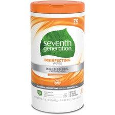 Seventh Generation Disinfecting Cleaner Lemongrass Citrus Scent - 8" Length x 7" Width - Deodorize - 70/Tub - 1 Each