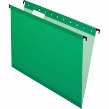 Pendaflex SureHook 1/5 Tab Cut Letter Recycled Hanging Folder 8 1/2" x 11" - Bright Green - Acid-free, Durable, Reinforced - 10% Recycled - 20 / Box