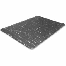 Genuine Joe Marble Top Anti-fatigue Floor Mats Office, Bank, Cashier's Station, Industry, Airport - 60" Length x 36" Width x 0.500" Thickness - Rectangular - High Density Foam (HDF) - Gray Marble - 1 Each