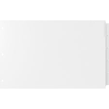 EasyFit Insertable 5-Tab Index Dividers 5 x Divider(s) - 5 Tab(s)/Set - 11" Divider Width x 17" Divider Length - Ledger - 3 Hole Punched - White Divider - Clear Tab(s) - 30% Recycled - Reinforced Edges, Punched - 5 / Set