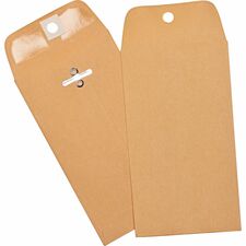Business Source Heavy Duty Clasp Envelope Clasp - 3 3/8" Width x 6" Length - 28 lb - Clasp - Brown Kraft - Kraft - 100 / Box