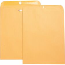 Business Source Heavy-duty Clasp Envelopes Clasp - #105 - 11 1/2" Width x 14 1/2" Length - 28 lb - Clasp - Brown Kraft - Kraft - 100 / Box
