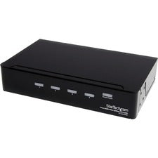 StarTech.com 4-Port HDMI Splitter and Signal Amplifier 1920 x 1200 - 49.87 ft Maximum Operating Distance - Audio Line In - Audio Line Out - 1 x HDMI In - 4 x HDMI Out - Steel - Black - TAA Compliant