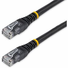 StarTech.com 10ft Black Cat6 UTP Patch Cable ETL Verified 10 ft Category 6 Network Cable for Network Device - First End: 1 x RJ-45 Network - Male - Second End: 1 x RJ-45 Network - Male - 10 Gbit/s - Patch Cable - Gold Plated Connector - CMG - 24 AWG - Bla
