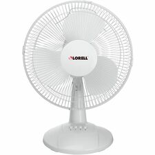Lorell 12" Oscillating Desk Fan 12" Fan Diameter - 3 Speed - Quiet, Oscillating - 19.5" Height x 13.9" Width x 11.5" Depth - Light Gray