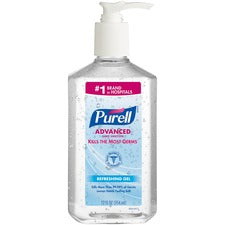 PURELL® Advanced Hand Sanitizer Gel Clean Scent - 12 fl oz - Pump Bottle Dispenser - Kill Germs - Multipurpose - Moisturizing - Clear - Triclosan-free, Paraben-free, Phthalate-free - 1 Each