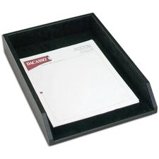 Dacasso Legal Tray - Black Leather 2.50" Height x 10.60" Width x 15.25" Depth - Desktop - Black - Leather - 1 Each