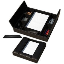 Dacasso Classic Leather Enhanced Conference Room Organizer 6 Compartment(s) - Desktop - Black - Leather - 1 Each