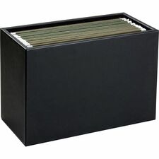 Dacasso Classic Leather Hanging File Folder Box External Dimensions: - Media Size Supported: HeightLetter 8.50" x 11" - Top Grain Leather, Velveteen - Black - For File Folder - 1 Each