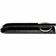 Dacasso Crocodile Embossed Black Leather Library Set Leather, Metal, Velveteen - Black - 1 Each
