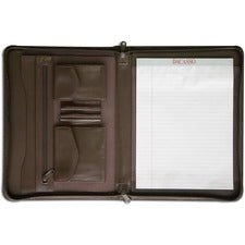 Dacasso Letter Portfolio 8 1/2" x 11" - Chocolate Brown - 1 Each