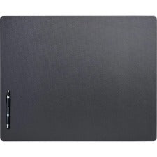 Dacasso Leatherette Desk Mat Rectangular - 24" Width x 19" Depth - Felt Backing - Leatherette - Black