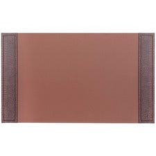 Dacasso Crocodile Embossed Side-Rail Desk Pad 20" Width - Leather - Brown - 1 Each