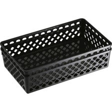 Officemate Supply Baskets 2.4" Height x 10.1" Width x 6.1" Depth - Black - Plastic