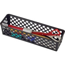 Officemate Supply Baskets 2.4" Height x 10.1" Width x 3.1" Depth - Black - Plastic