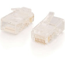 C2G RJ45 Cat5E Modular Plug for Round Stranded Cable Multipack (100-Pack) 1 Each - 1 x RJ-45 Network Male - Clear
