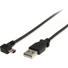 StarTech.com 3 ft Mini USB Cable - A to Right Angle Mini B 3 ft USB/USB Mini-B Data Transfer Cable for Digital Camera, Camcorder, Smartphone, Portable Hard Drive, MP3 Player, PDA, GPS, Digital Camera, Desktop PC, MAC - First End: 1 x 4-pin USB 2.0 Type A