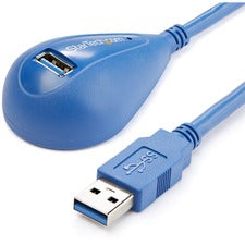 StarTech.com 5 ft Desktop SuperSpeed USB 3.0 Extension Cable - A to A M/F 5 ft USB Data Transfer Cable for Camera, Mobile Phone, PDA, Storage Device, PC, Hub - First End: 1 x 9-pin USB 3.0 Type A - Male - Second End: 1 x 9-pin USB 3.0 Type A - Female - 5