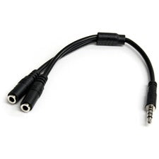 StarTech.com Mini-phone Audio Cable Mini-phone Audio Cable for Audio Device, Notebook, Headset, Headphone, Speaker, Notebook, Headset, Microphone - First End: 2 x 3-pin Mini-phone Stereo Audio - Female - Second End: 1 x 4-pin Mini-phone Stereo Audio - Mal