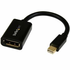 StarTech.com 6in Mini DisplayPort to DisplayPort Video Cable Adapter - M/F 6" DisplayPort/Mini DisplayPort Video Cable Adapter for Monitor, Notebook, Video Device - First End: 1 x 20-pin Mini DisplayPort Digital Audio/Video - Male - Second End: 1 x 20-pin