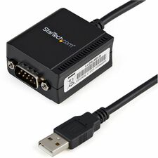 StarTech.com 1 Port FTDI USB to Serial RS232 Adapter Cable with COM Retention 1 x 9-pin DB-9 RS-232 Serial - Male - 1 x USB 2.0 Type A - Male - Black - 1 Each - TAA Compliant