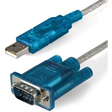 StarTech.com 3ft USB to RS232 DB9 Serial Adapter Cable - M/M 1 x 9-pin DB-9 RS-232 Serial - Male - 1 x USB 2.0 Type A - Male - Black - 1 Each