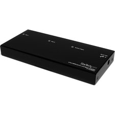 StarTech.com 2-Port HDMI Splitter And Signal Amplifier 1920 x 1200 - 49.21 ft Maximum Operating Distance - Audio Line In - Audio Line Out - 1 x HDMI In - 2 x HDMI Out - Steel - Black - TAA Compliant