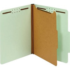 Pendaflex 2/5 Tab Cut Letter Recycled Classification Folder 8 1/2" x 11" - 2" Expansion - 4 Fastener(s) - 2" Fastener Capacity - Top Tab Location - Right of Center Tab Position - 1 Divider(s) - 25 pt. - Pressboard, Pressboard - Gray, Green - Tyvek Tape Sp