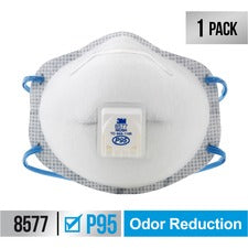 3M Advanced Filter Relief Respirator Particulate, Odor Protection - White - Adjustable Nose Clip, Braided Headband, Exhalation Valve - 1 / Pack