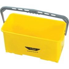 Ettore 6-gallon Super Bucket 6 gal - Handle, Secure Grip - 10.5" x 21.8" x 11.8" - Yellow - 1 Each
