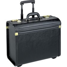 Lorell Travel/Luggage Case (Roller) Travel Essential, Book, File Folder - Black Vinyl Body - Handle - 14" Height x 22" Width x 8" Depth - 1 Each
