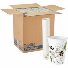 Dixie Pathways 10 oz Paper Hot Cups By GP Pro 10 fl oz - White - Paper - Hot Drink - 50/Pack - 20 / Carton