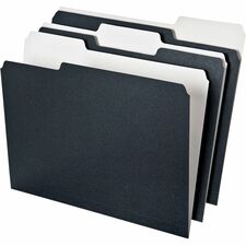 Pendaflex 1/3 Tab Cut Recycled Top Tab File Folder Top Tab Location - Assorted Tab Position - 11 pt. - Black, White - 100% Recycled - 50 / Pack