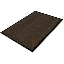 Genuine Joe Gold Dual-Rib Hard Surface Floor Mat Hard Floor - 60" Length x 36" Width - Polypropylene, Vinyl - Chocolate - 1 Each