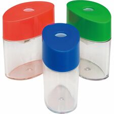 Integra Assorted Color Oval Plastic Sharpeners Handheld - 1 Hole(s) - Plastic - Assorted - 1 Each