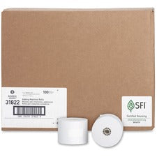 Business Source 1-Ply 2-1/4"x165' Adding Machine Rolls 2 1/4" x 165 ft - 13.80 lb Basis Weight - Sustainable Forestry Initiative (SFI) - Lint-free - White - 100 / Carton
