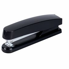 Business Source Full-strip Plastic Desktop Stapler Staples Upto 20 Sheet of 20lb Paper - Holds Upto 210 Staple - Full Strip - Staple Size: 0.25" - Black - Plastic, Metal - 1 Each