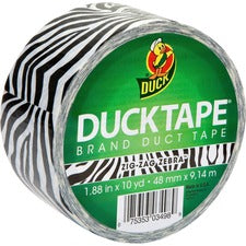 Duck Brand Brand Printed Design Color Duct Tape 10 yd Length x 1.88" Width - Zebra - For Repairing, Color Coding - 1 Roll