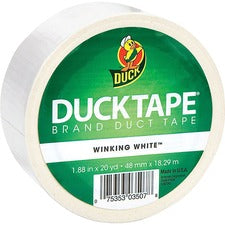 Duck Brand Brand Color Duct Tape 20 yd Length x 1.88" Width - White - For Repairing, Color Coding, Packing, Crafting - 1 Roll