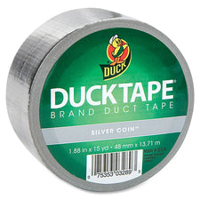 Duck Brand Color Duct Tape 15 yd Length x 1.88" Width - Chrome - For Color Coding, Repairing, Packing, Crafting - 1 Roll