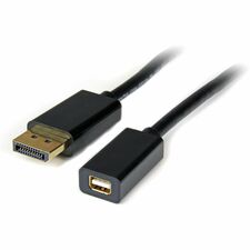 StarTech.com Mini DisplayPort/DisplayPort Audio/Video Cable 3 ft DisplayPort/Mini DisplayPort Video Cable Adapter for Audio/Video Device, Monitor, Notebook, Computer - First End: 1 x 20-pin DisplayPort 1.2 Digital Audio/Video - Male - Second End: 1 x 20-p
